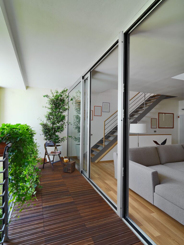 Modern house with sliding doors
